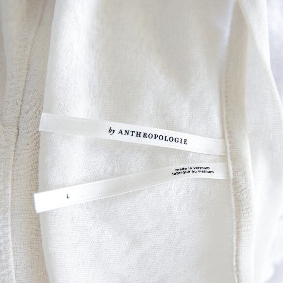 Anthropologie Gauze white ruffle top size L - Picture 3 of 6